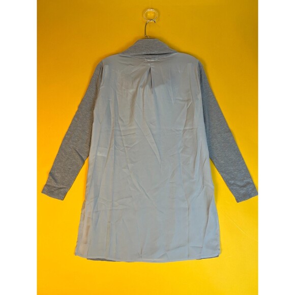 Halston Mock Neck Sweater Grey Pullover Womens XS Side Slit Long Sleeve $118 NWT - Picture 5 of 5